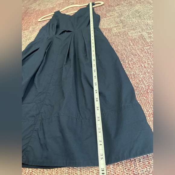 Madewell a line fit and flare v neck cut out midi dress size 2 navy - Picture 3 of 11